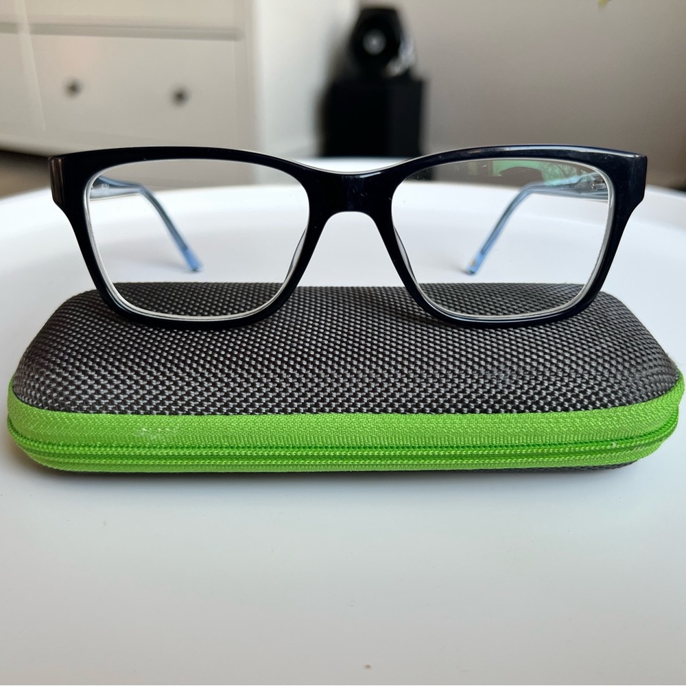 Kilter Kids Eyeglasses Frames K5002 001 BLACK Clear Blue Full Rim 49-16-135